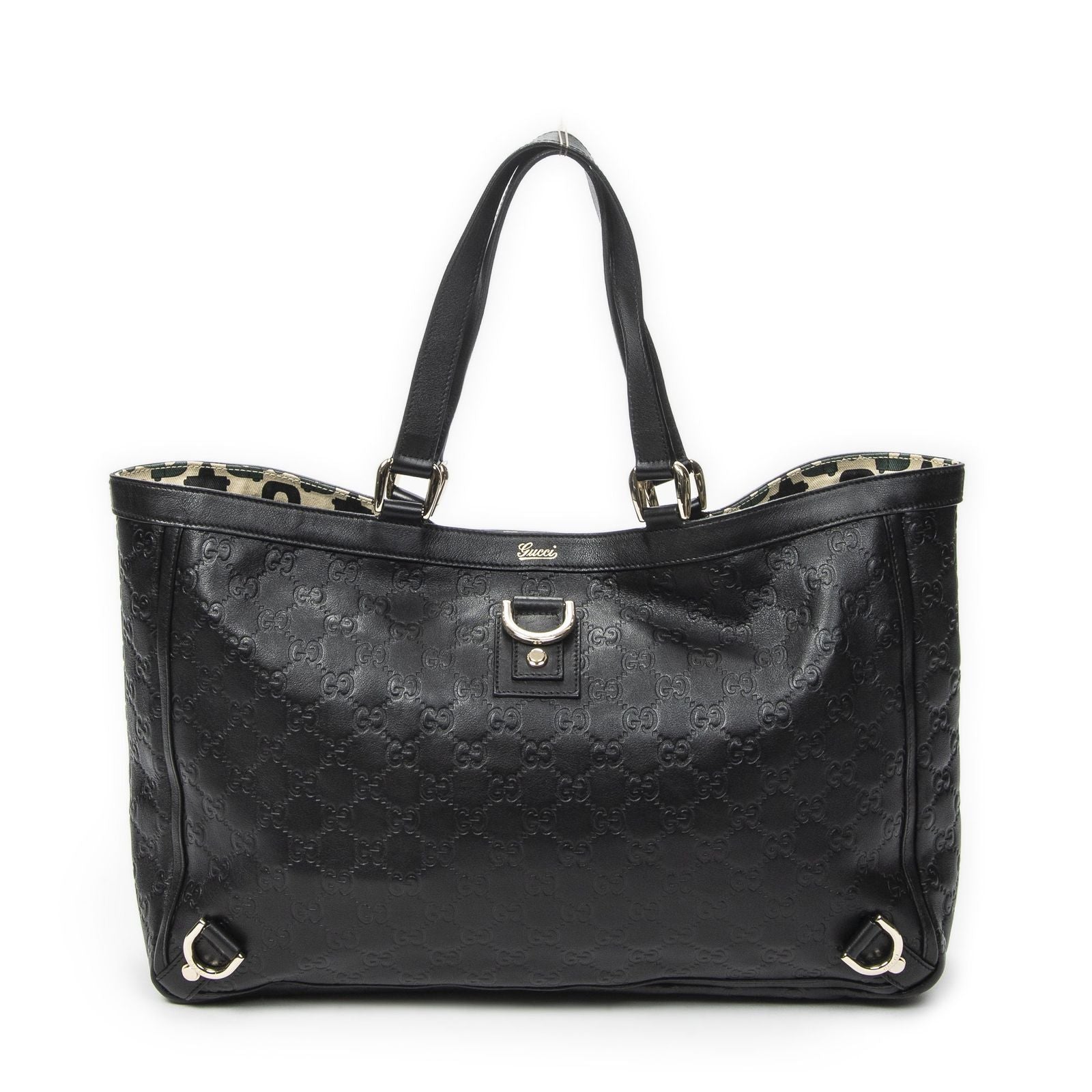 Gucci Large Abbey D Ring Tote Black Guccissima