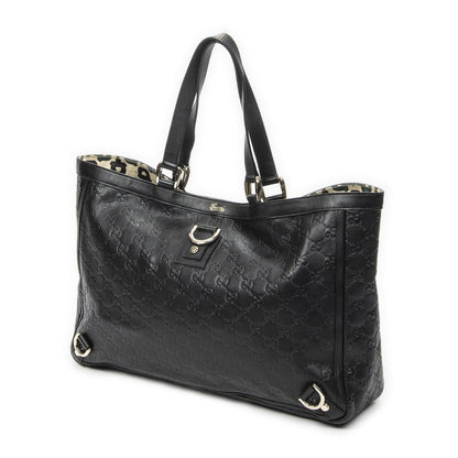 Gucci Large Abbey D Ring Tote Black Guccissima — view 2
