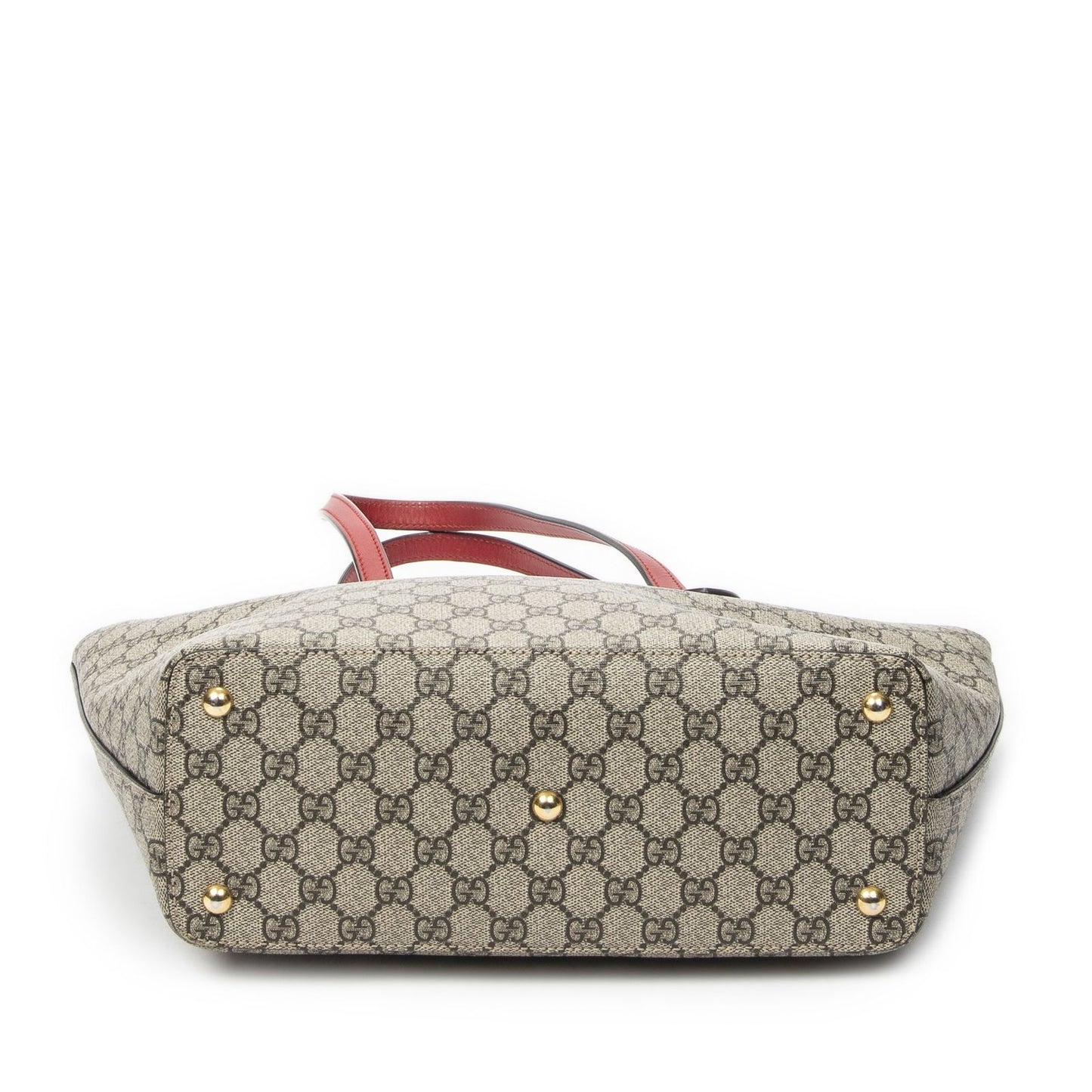 Gucci Zip Bucket Tote Beige Pink Red Supreme Canvas — view 6