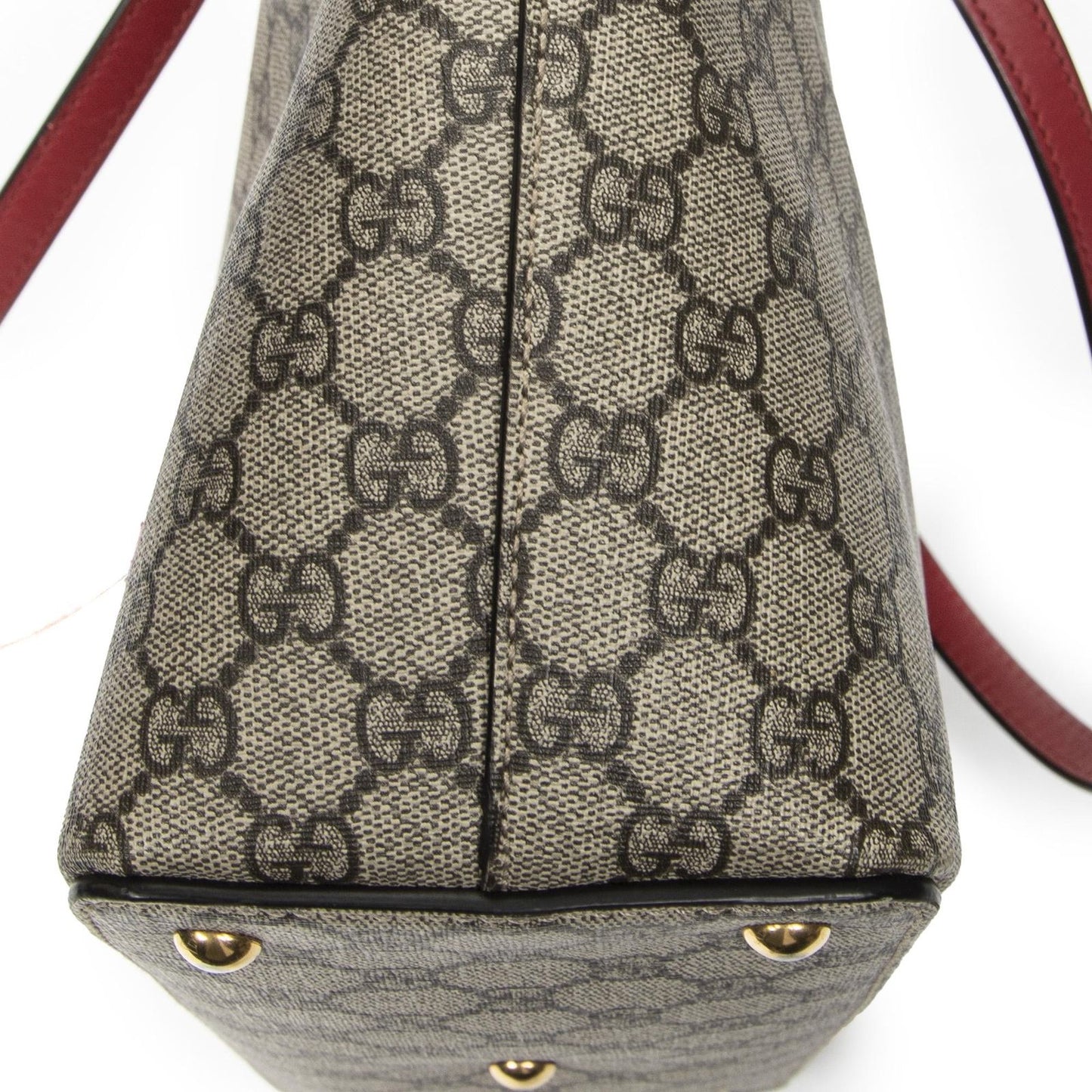Gucci Zip Bucket Tote Beige Pink Red Supreme Canvas — view 8