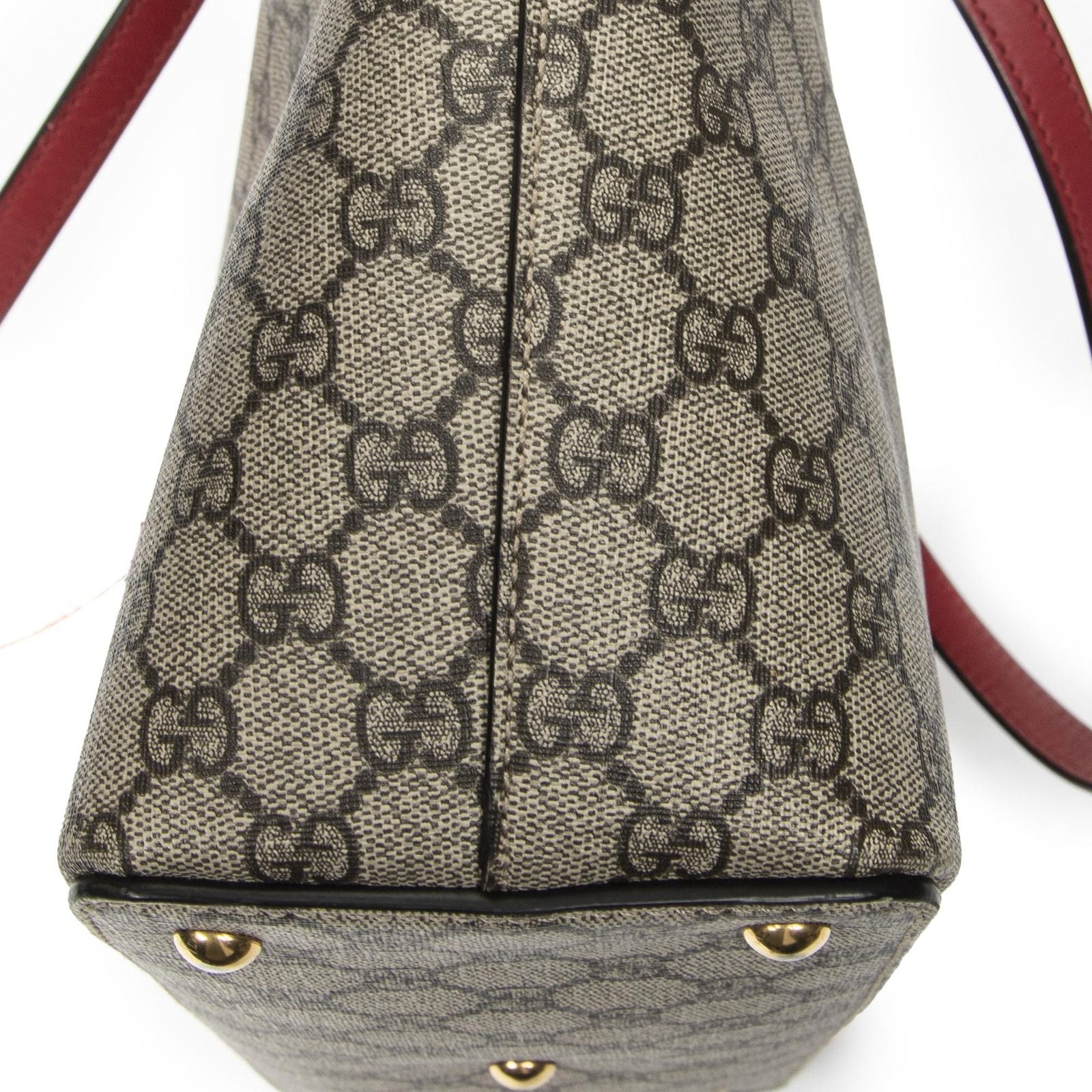 Gucci Zip Bucket Tote Beige Pink Red Supreme Canvas — view 8