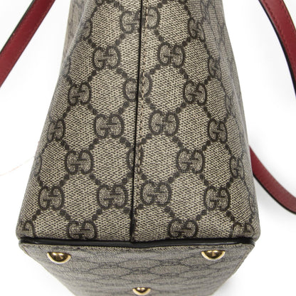 Gucci Zip Bucket Tote Beige Pink Red Supreme Canvas — view 8