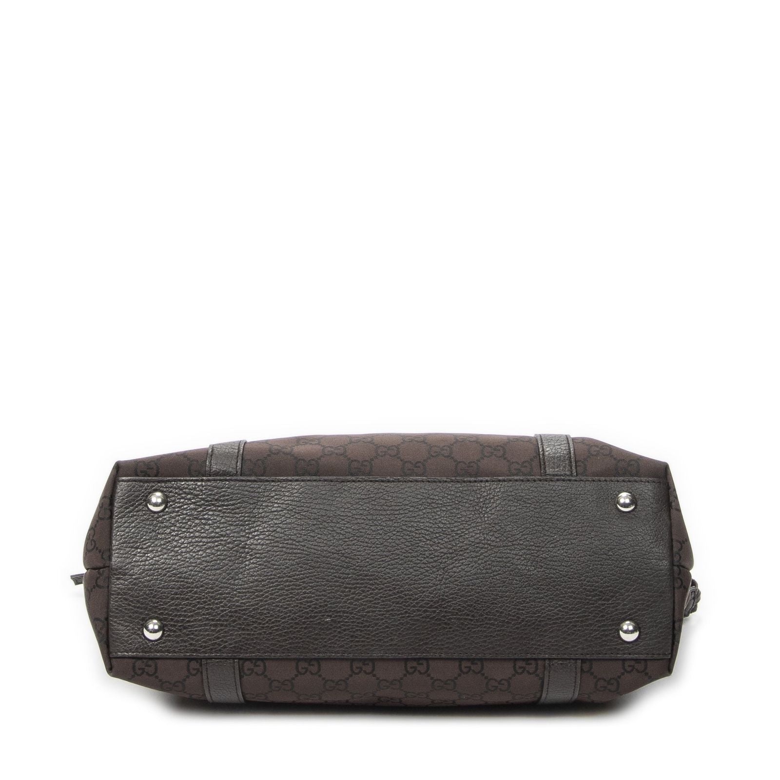 Gucci Abbey Tote Dark Brown GG Nylon Canvas — view 6