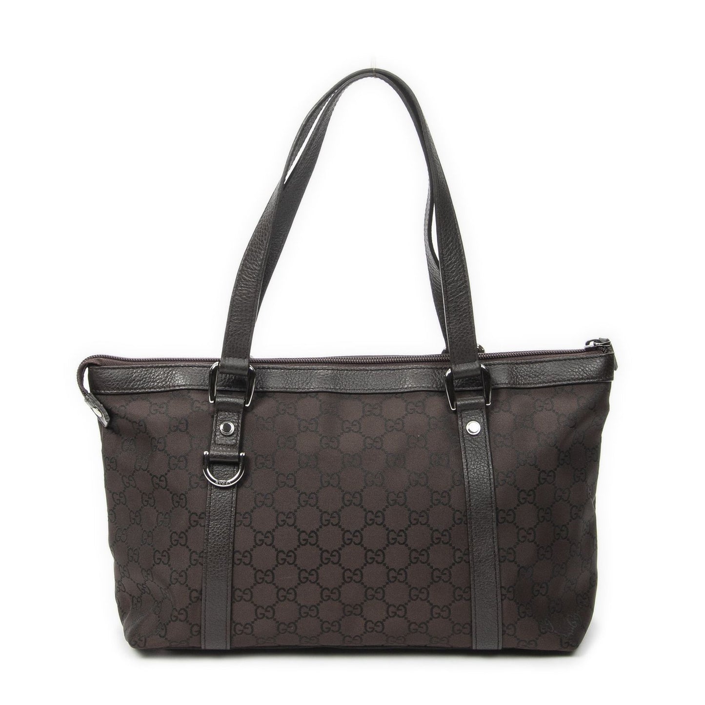 Gucci Abbey Tote Dark Brown GG Nylon Canvas — view 5