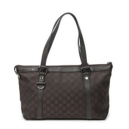 Gucci Abbey Tote Dark Brown GG Nylon Canvas — view 5