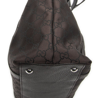 Gucci Abbey Tote Dark Brown GG Nylon Canvas — view 7