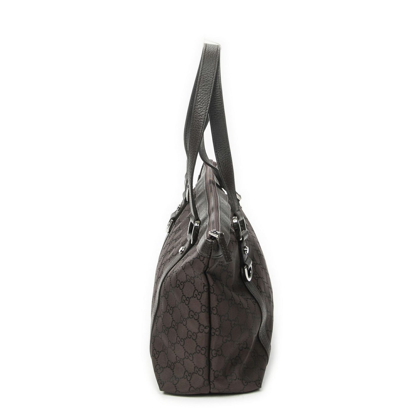 Gucci Abbey Tote Dark Brown GG Nylon Canvas — view 4