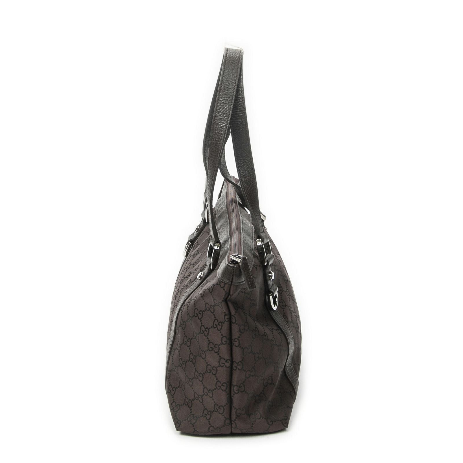 Gucci Abbey Tote Dark Brown GG Nylon Canvas — view 4
