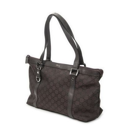 Gucci Abbey Tote Dark Brown GG Nylon Canvas — view 2