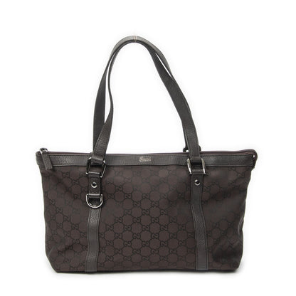 Gucci Abbey Tote Dark Brown GG Nylon Canvas