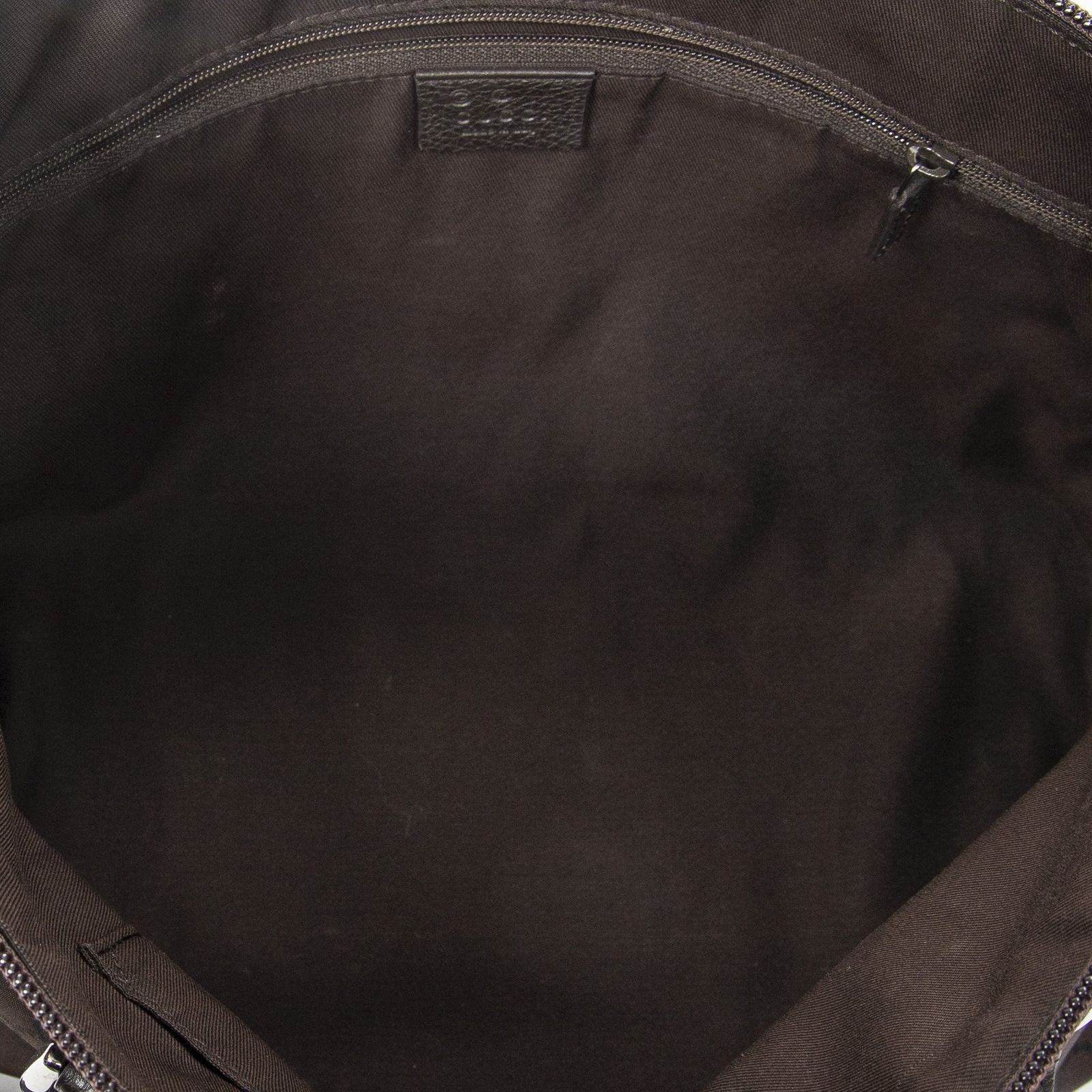 Gucci Abbey Tote Dark Brown GG Nylon Canvas — view 9