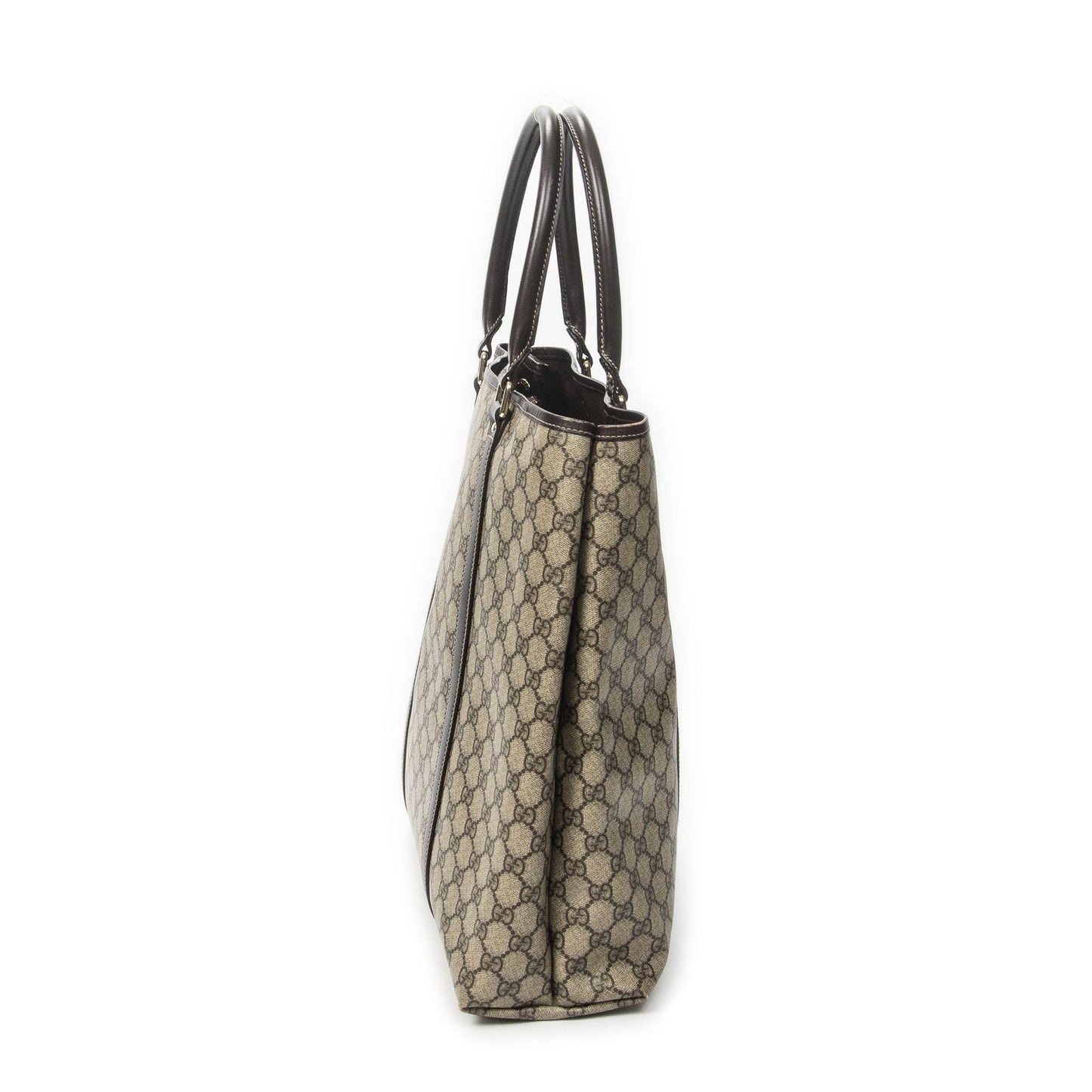 Gucci Vertical Tote Dark Brown Beige Supreme Canvas — view 4