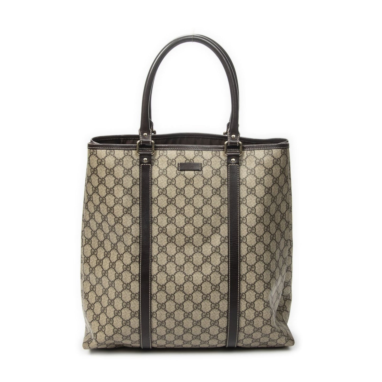 Gucci Vertical Tote Dark Brown Beige Supreme Canvas