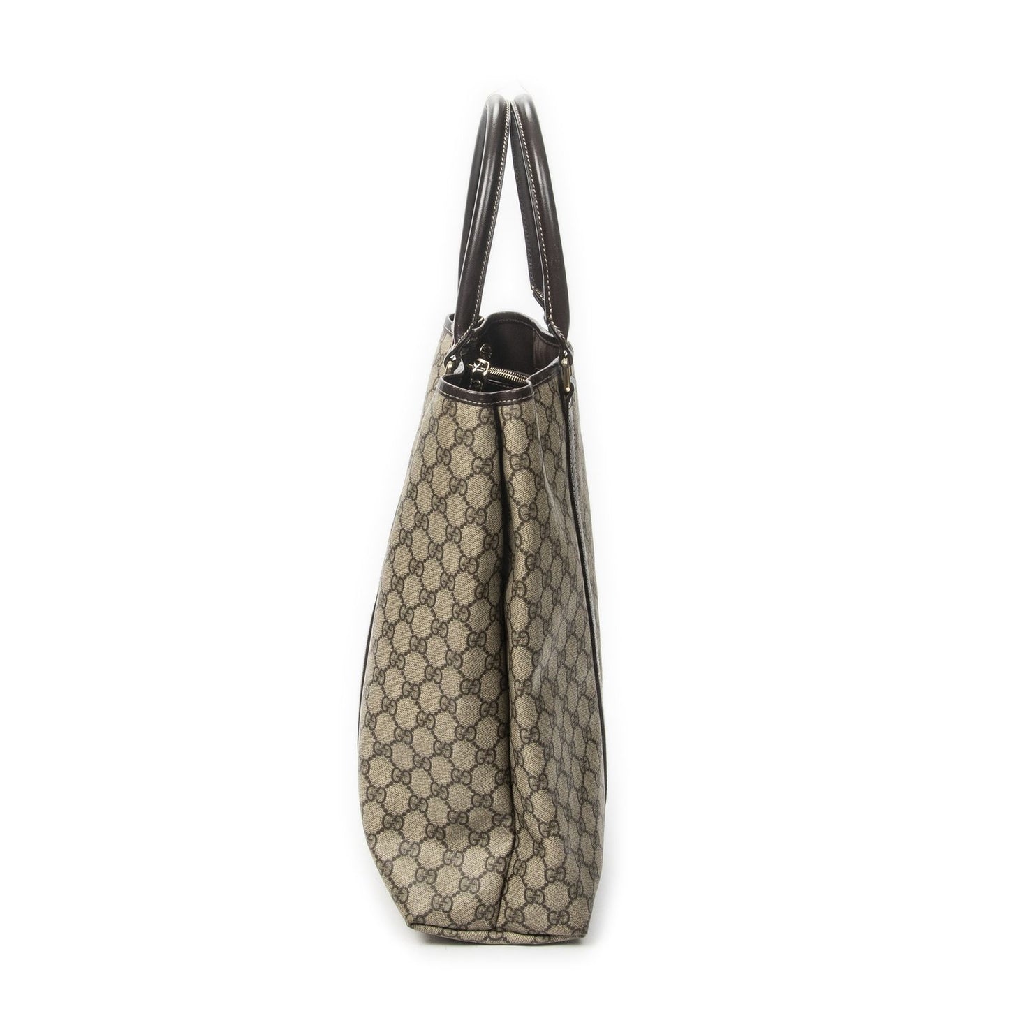 Gucci Vertical Tote Dark Brown Beige Supreme Canvas — view 3