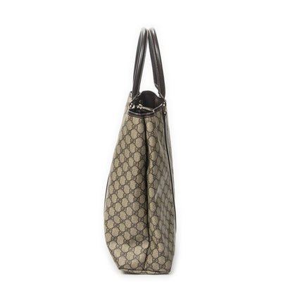 Gucci Vertical Tote Dark Brown Beige Supreme Canvas — view 3