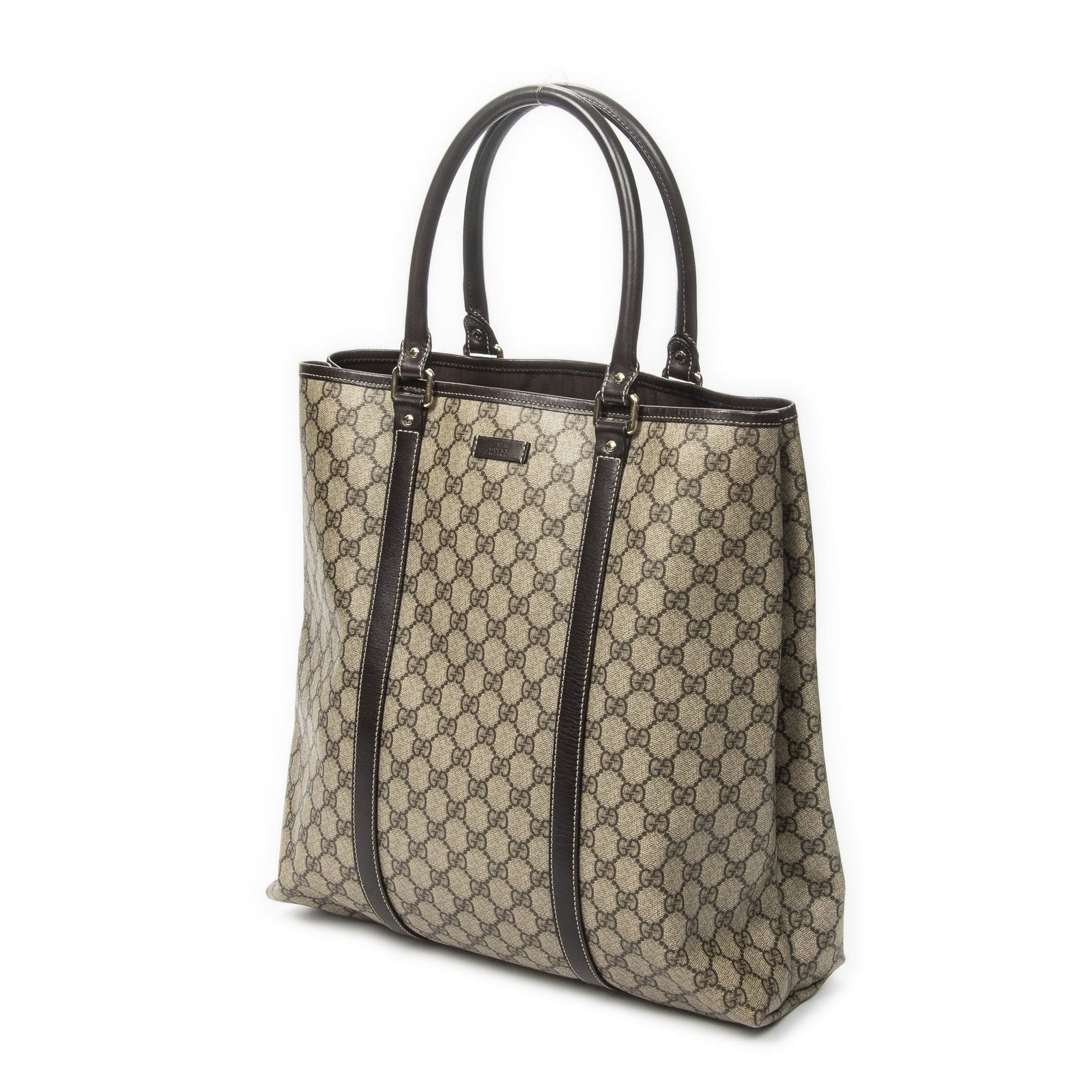Gucci Vertical Tote Dark Brown Beige Supreme Canvas — view 2
