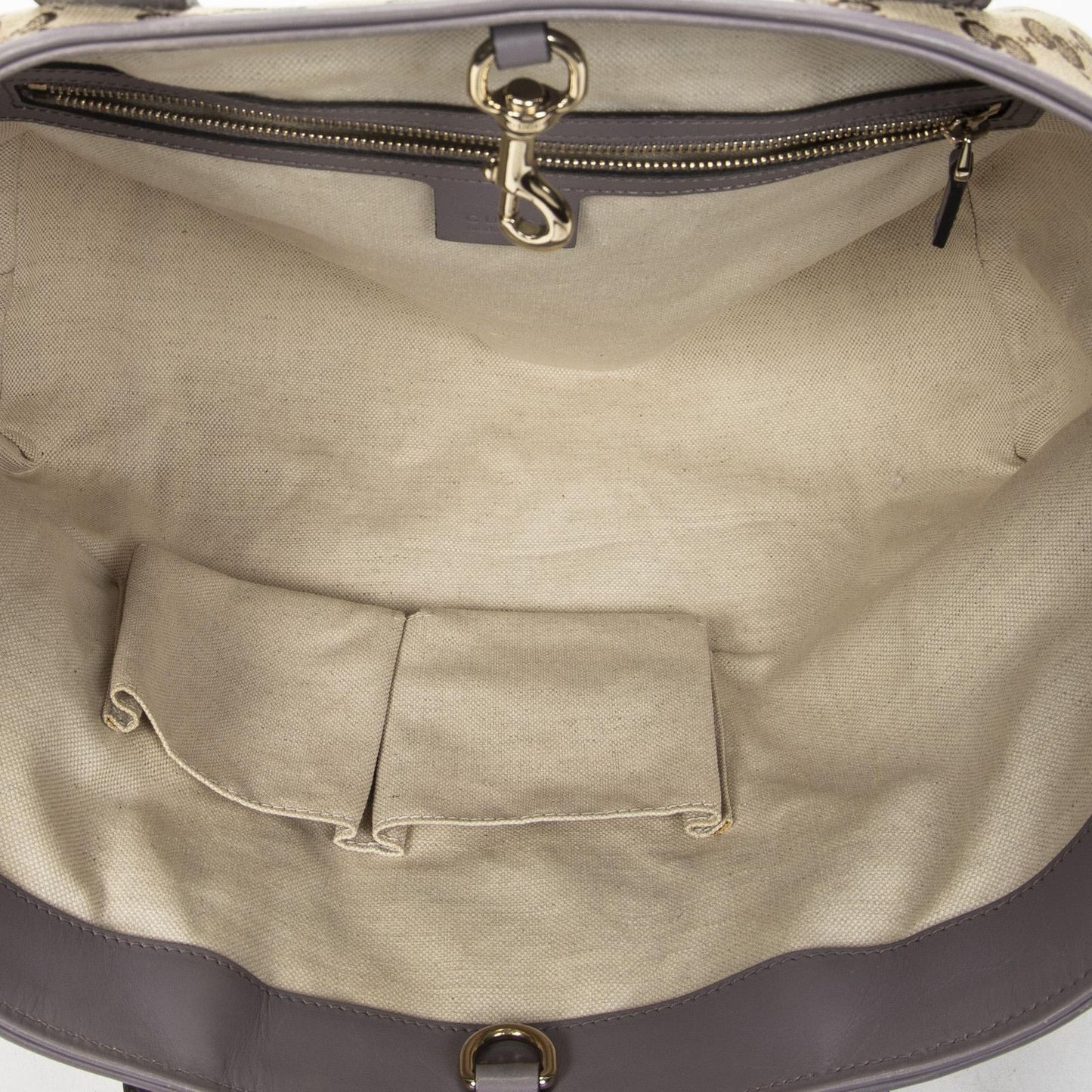 Gucci Heart Bit Open Tote Lilac Beige GG Canvas — view 9
