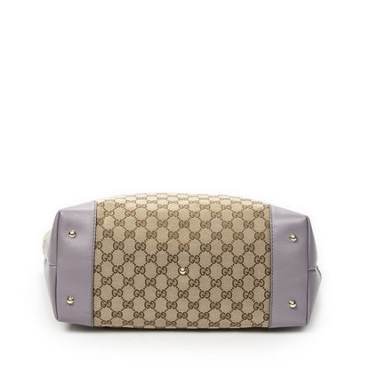 Gucci Heart Bit Open Tote Lilac Beige GG Canvas — view 6