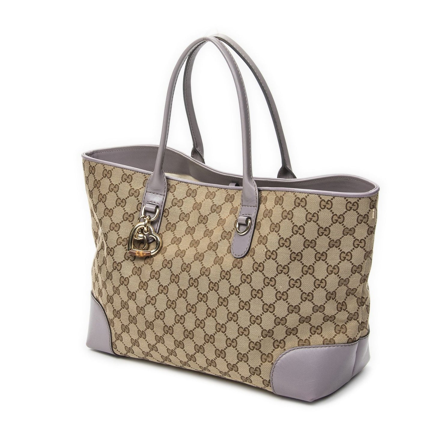 Gucci Heart Bit Open Tote Lilac Beige GG Canvas — view 2