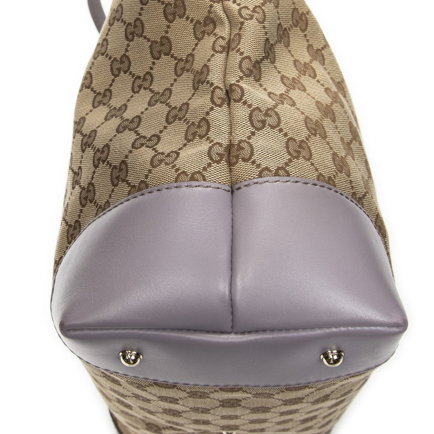 Gucci Heart Bit Open Tote Lilac Beige GG Canvas — view 8
