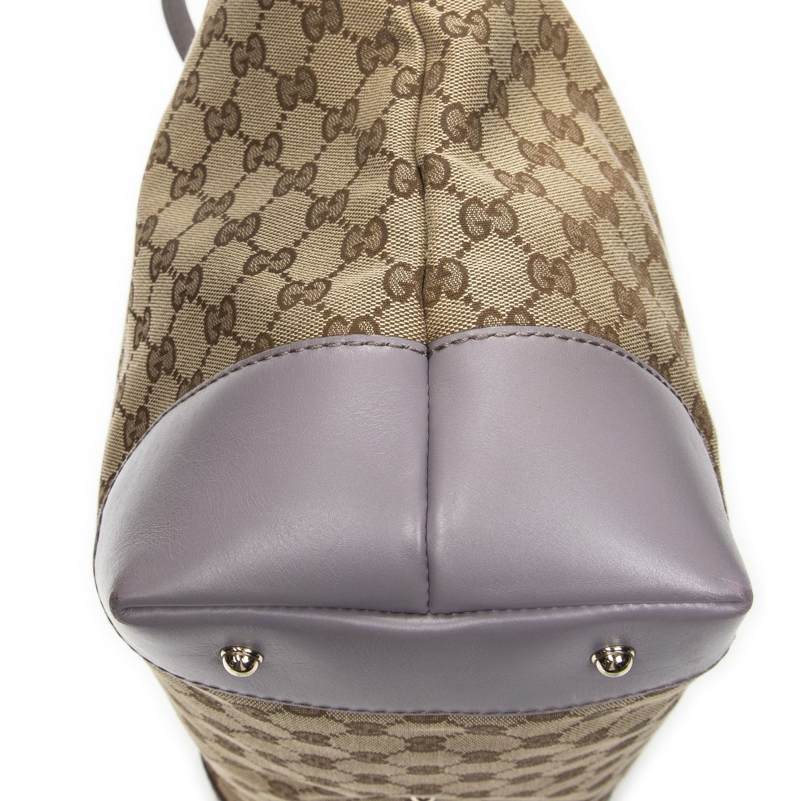 Gucci Heart Bit Open Tote Lilac Beige GG Canvas — view 8