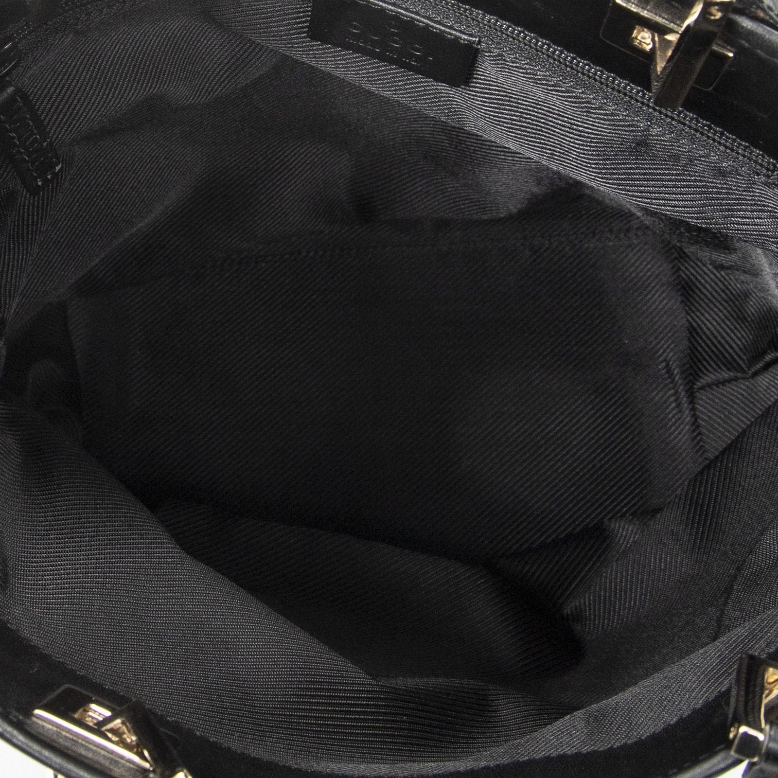 Gucci Small Bucket Tote Black GG Canvas — view 9
