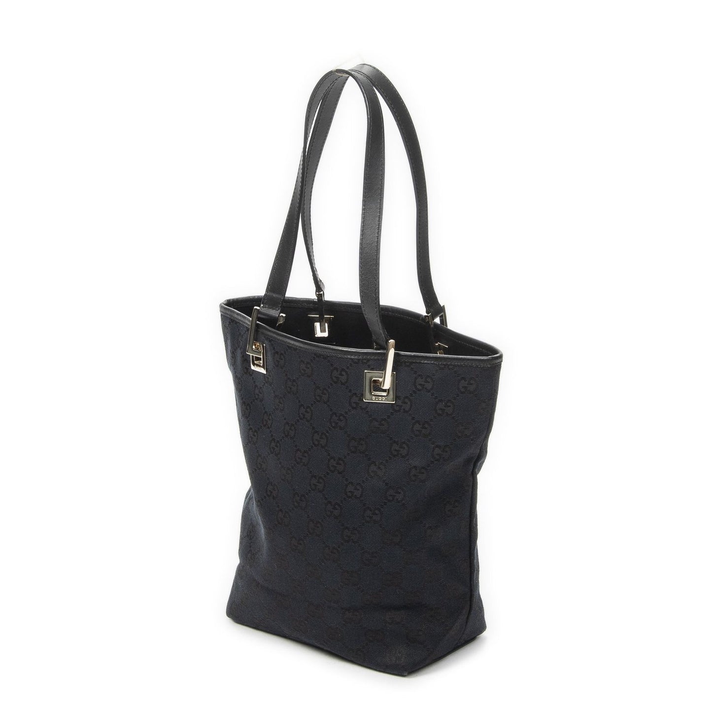 Gucci Small Bucket Tote Black GG Canvas — view 2