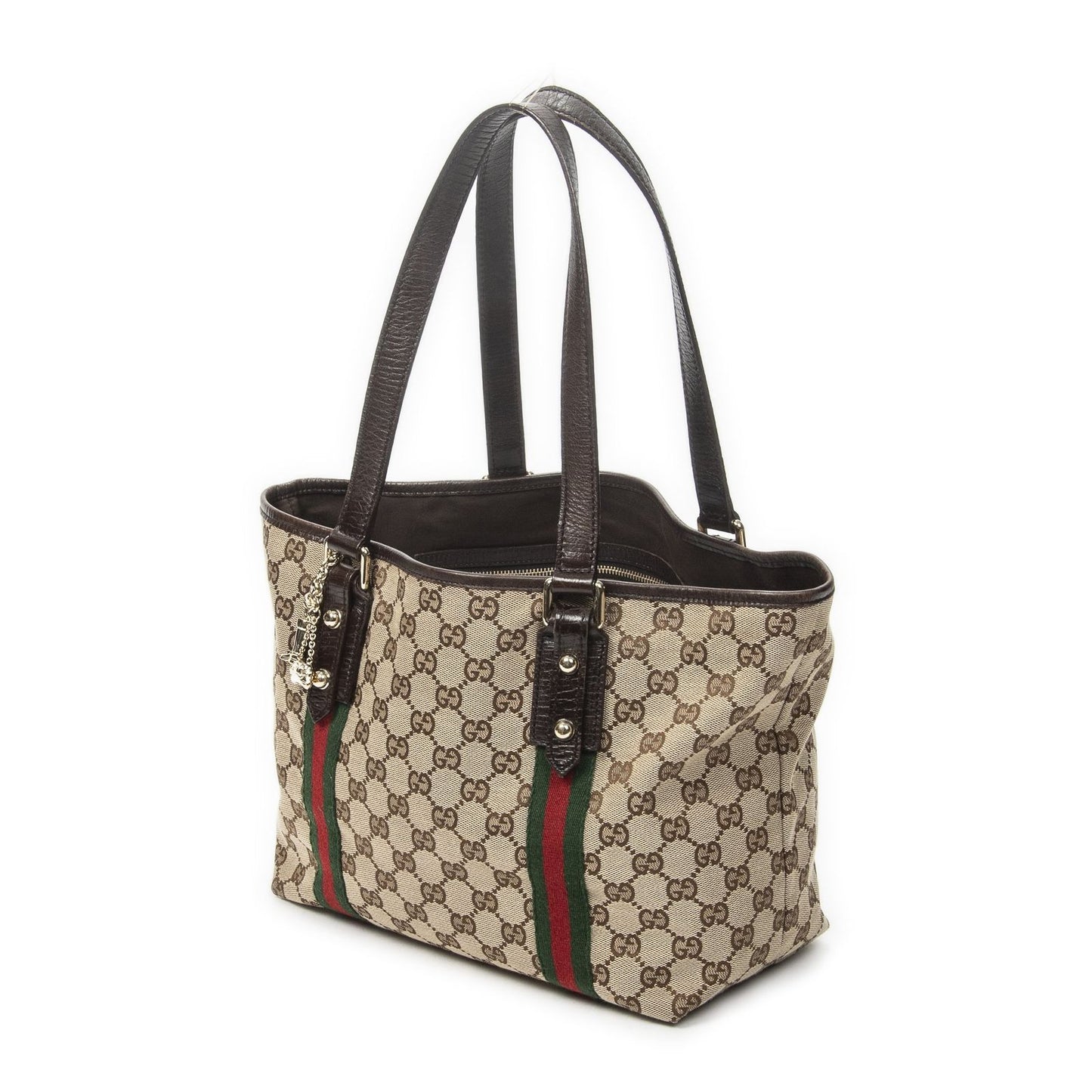 Gucci Small Web Jolique Tote Dark Brown Beige GG Canvas — view 2