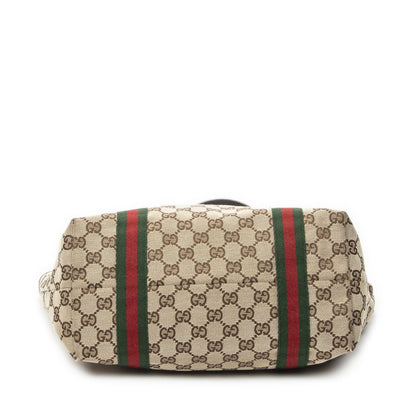 Gucci Small Web Jolique Tote Dark Brown Beige GG Canvas — view 6