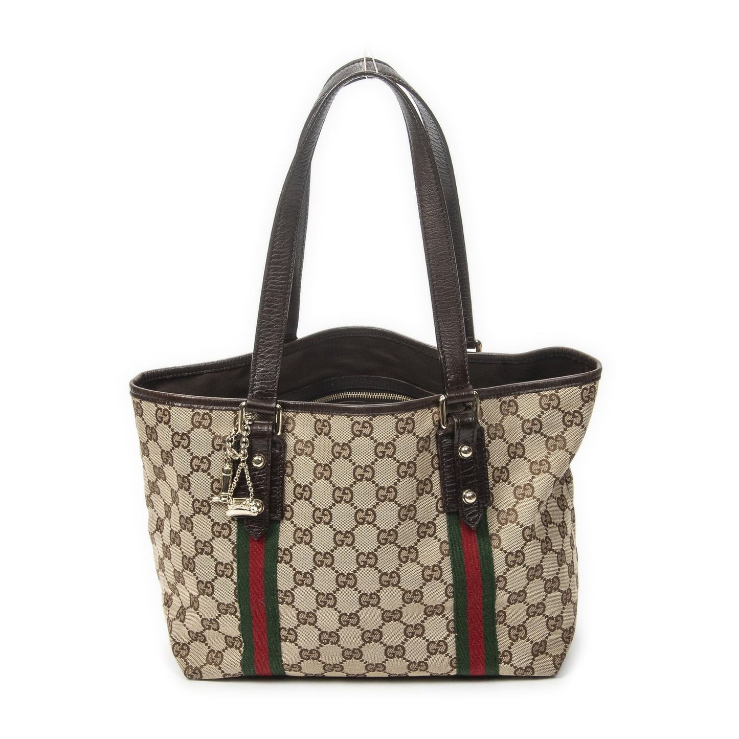 Gucci Small Web Jolique Tote Dark Brown Beige GG Canvas