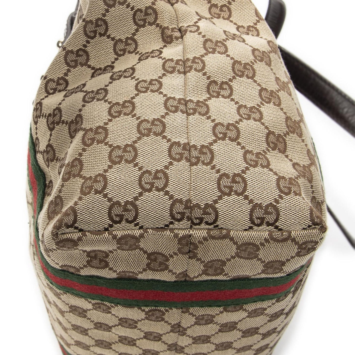 Gucci Small Web Jolique Tote Dark Brown Beige GG Canvas — view 8