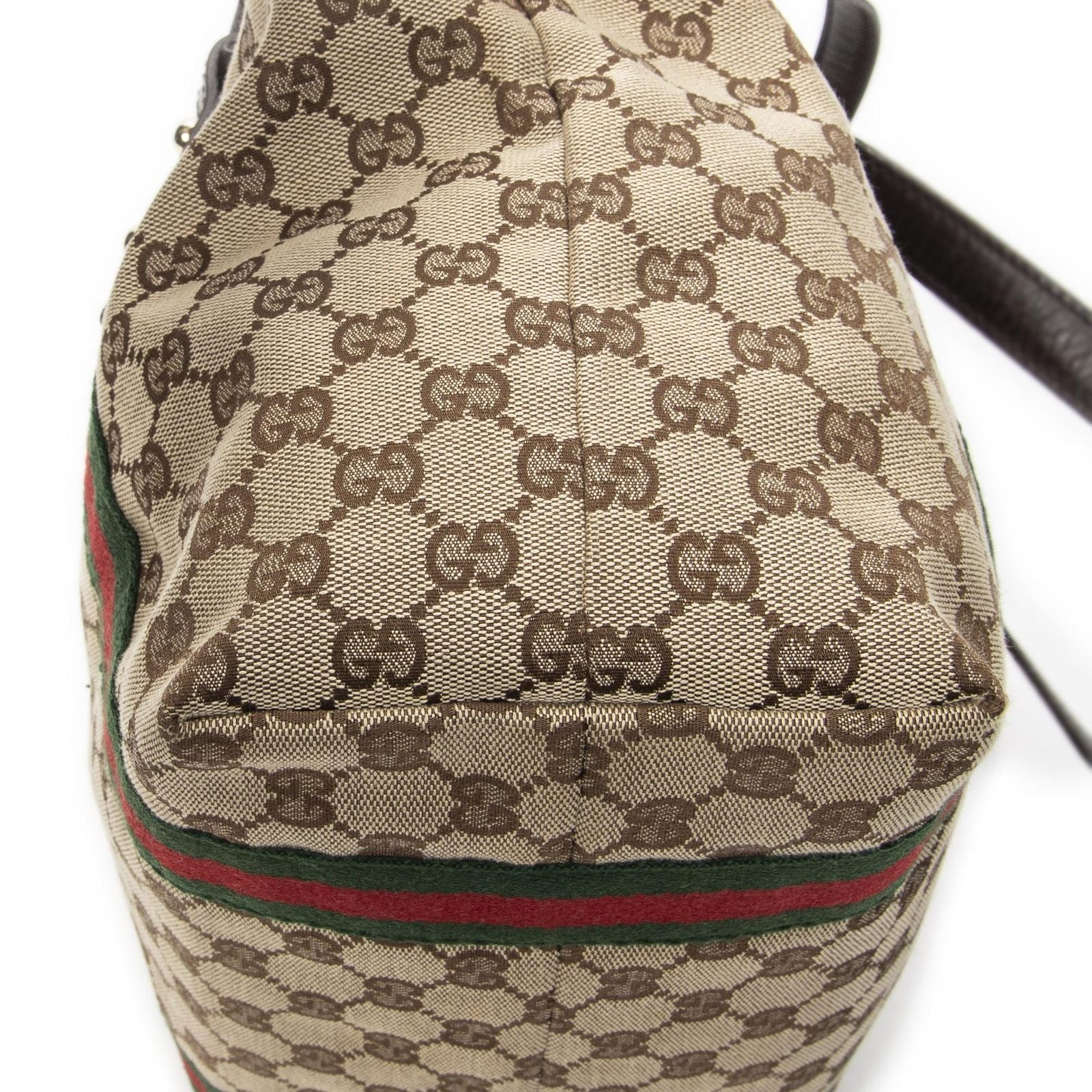 Gucci Small Web Jolique Tote Dark Brown Beige GG Canvas — view 8