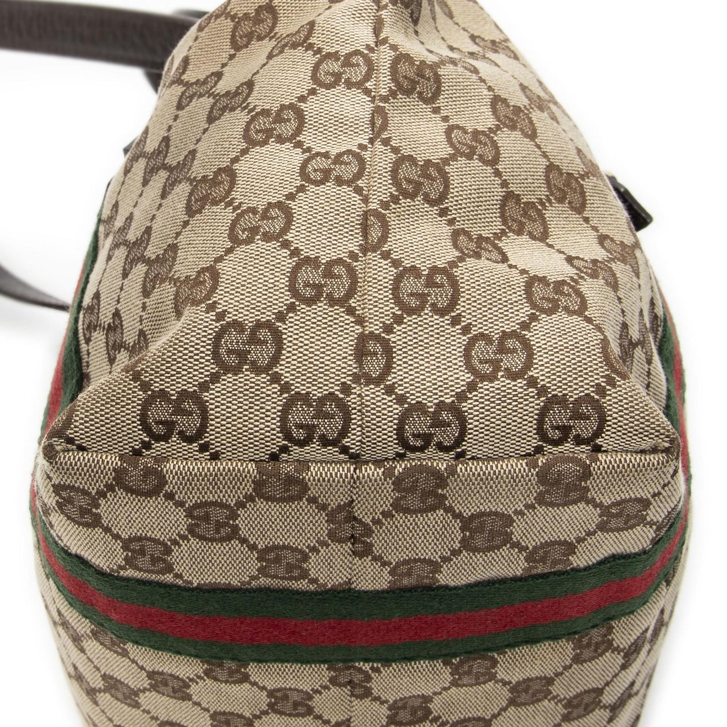 Gucci Small Web Jolique Tote Dark Brown Beige GG Canvas — view 7