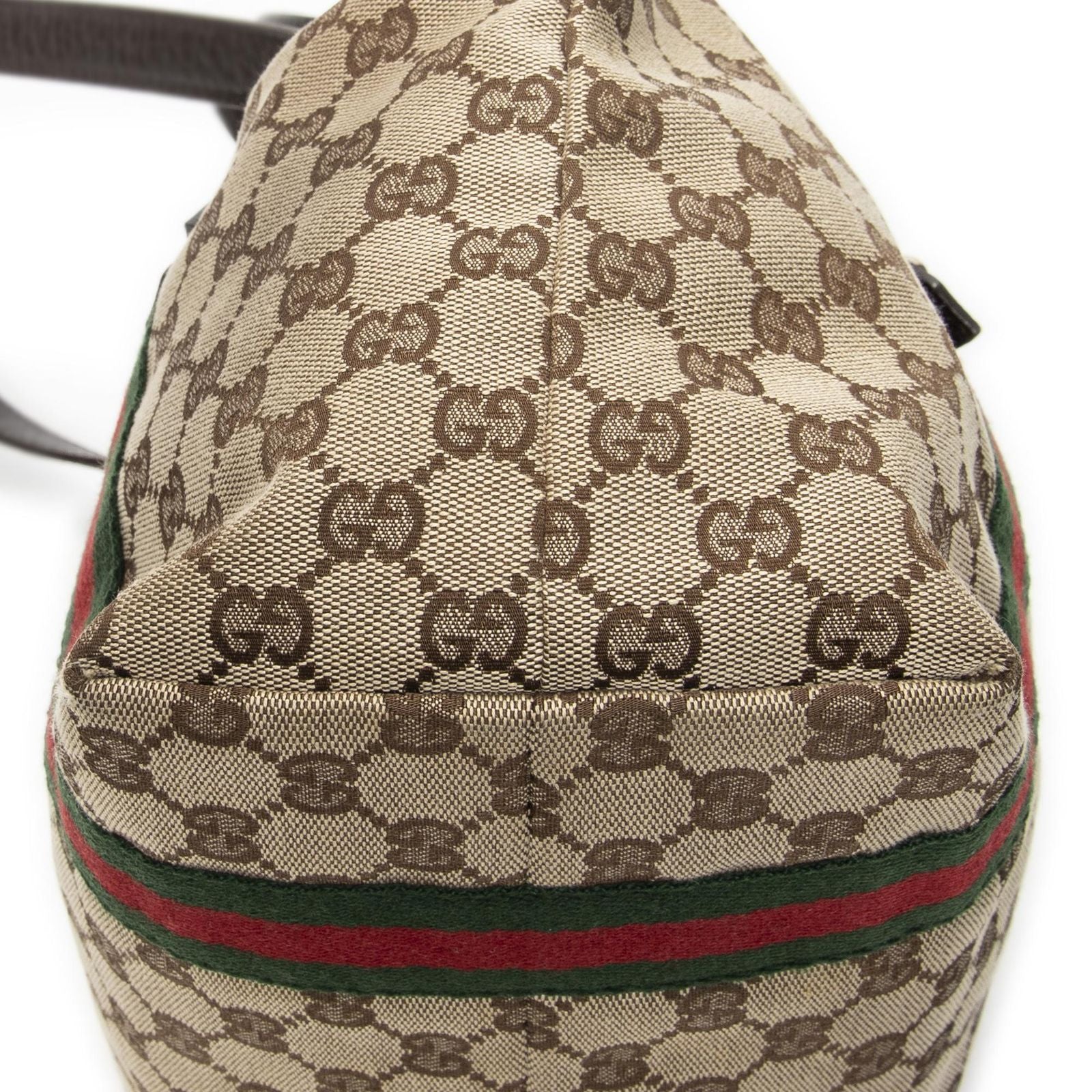Gucci Small Web Jolique Tote Dark Brown Beige GG Canvas — view 7