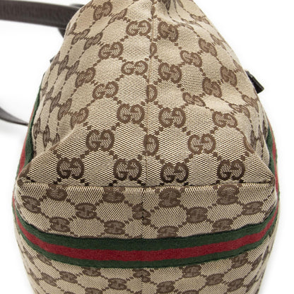 Gucci Small Web Jolique Tote Dark Brown Beige GG Canvas — view 7