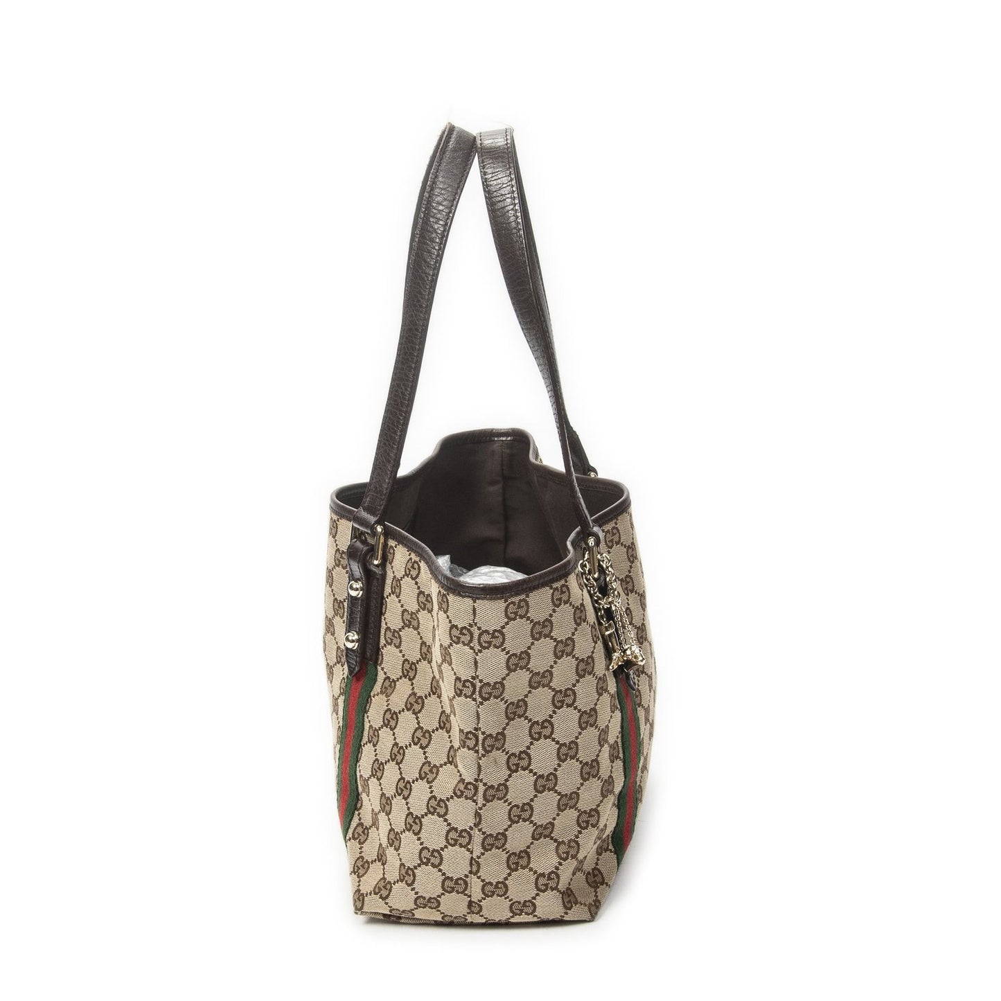 Gucci Small Web Jolique Tote Dark Brown Beige GG Canvas — view 4