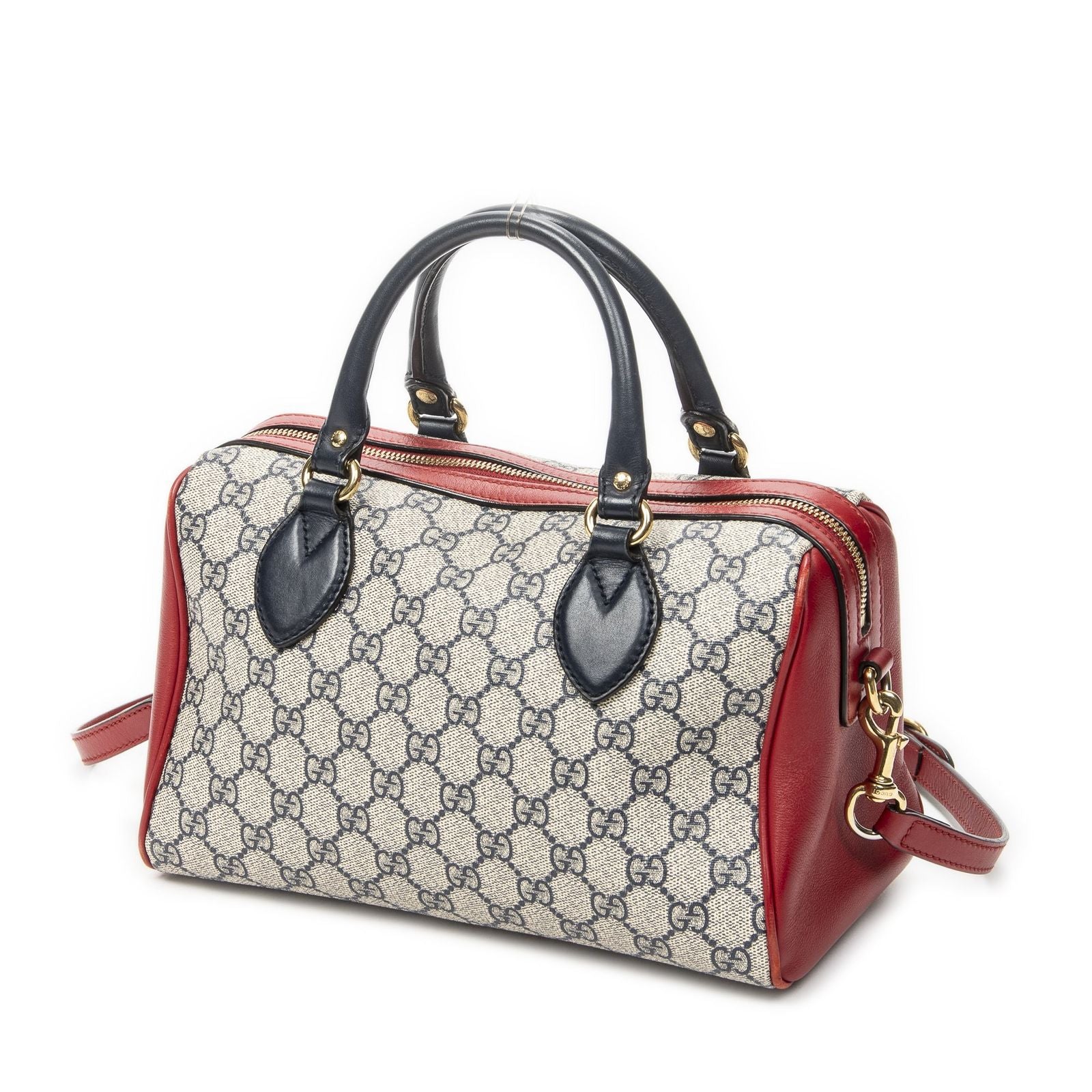Gucci Small Boston Navy Beige Red Supreme Canvas Messenger — view 2