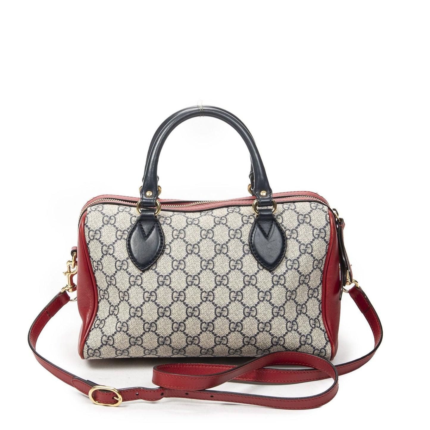Gucci Small Boston Navy Beige Red Supreme Canvas Messenger — view 5
