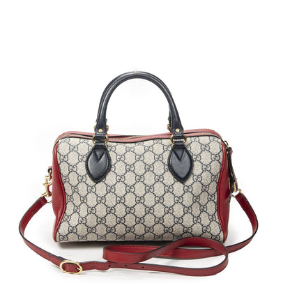 Gucci Small Boston Navy Beige Red Supreme Canvas Messenger — view 5
