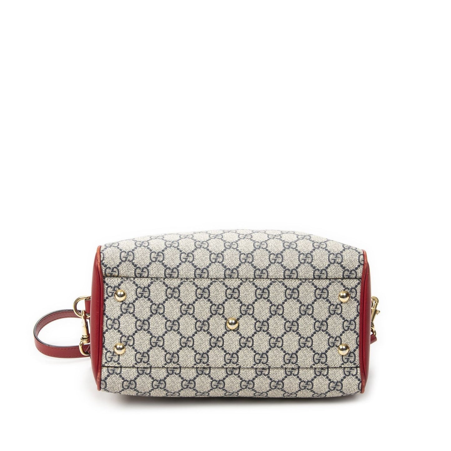 Gucci Small Boston Navy Beige Red Supreme Canvas Messenger — view 6