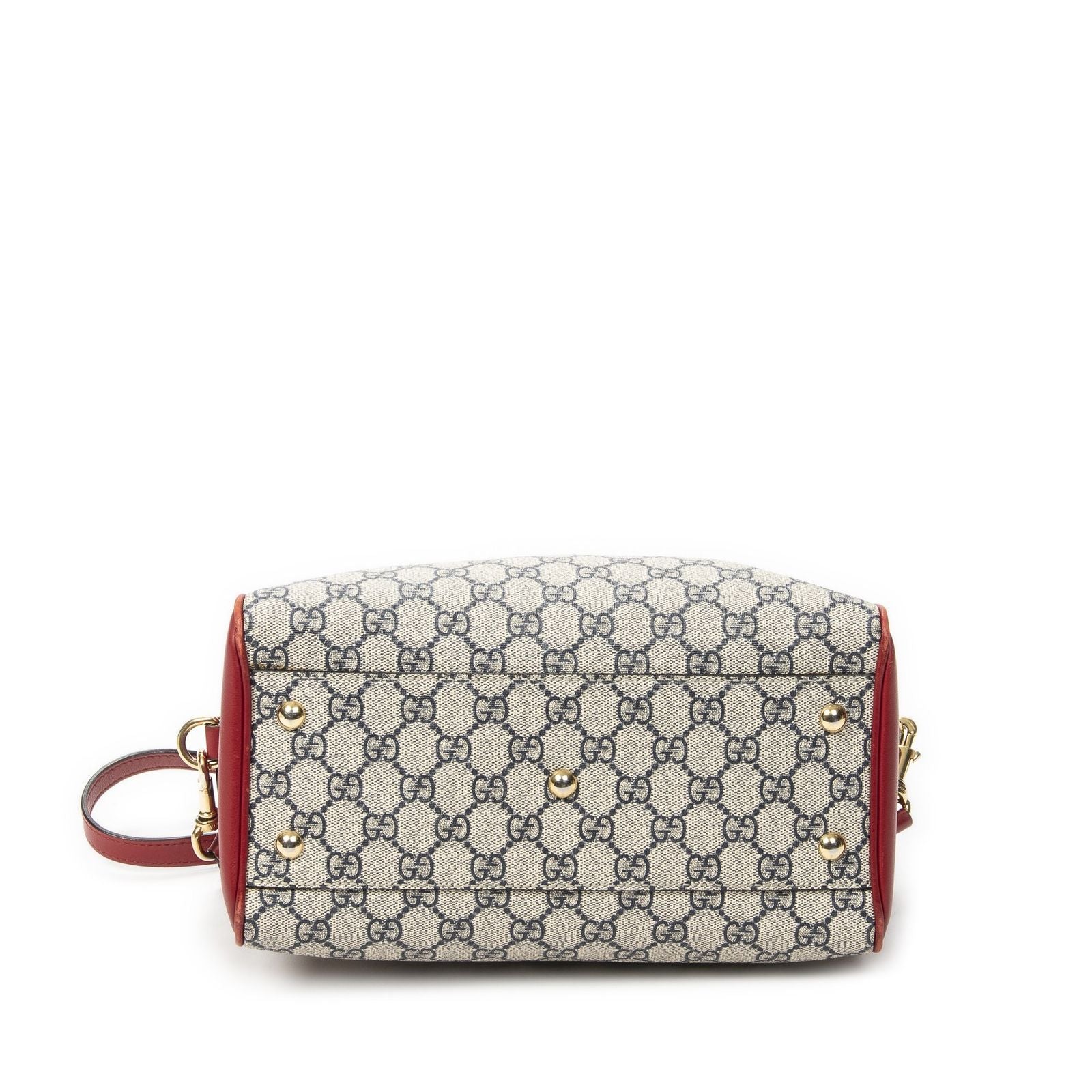 Gucci Small Boston Navy Beige Red Supreme Canvas Messenger — view 6