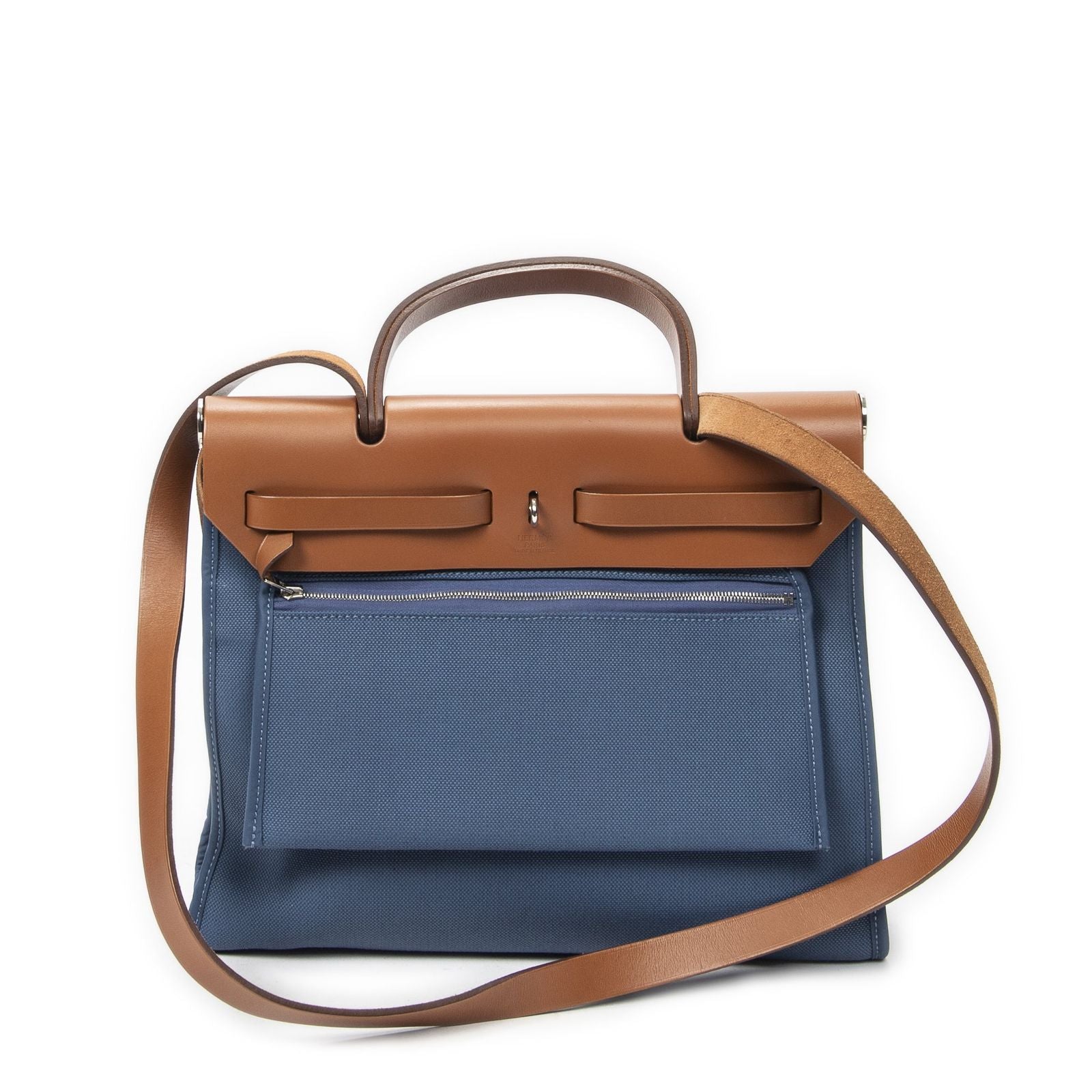 Hermes Herbag Zip Blue Tantoile Officier Handbag — view 5