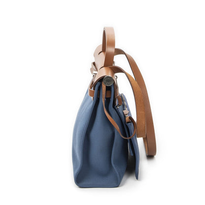Hermes Herbag Zip Blue Tantoile Officier Handbag — view 3