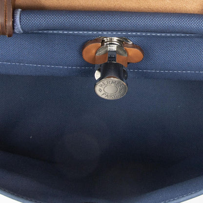 Hermes Herbag Zip Blue Tantoile Officier Handbag — view 9