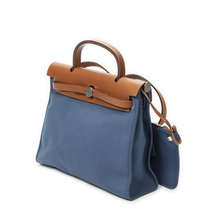 Hermes Herbag Zip Blue Tantoile Officier Handbag — view 2