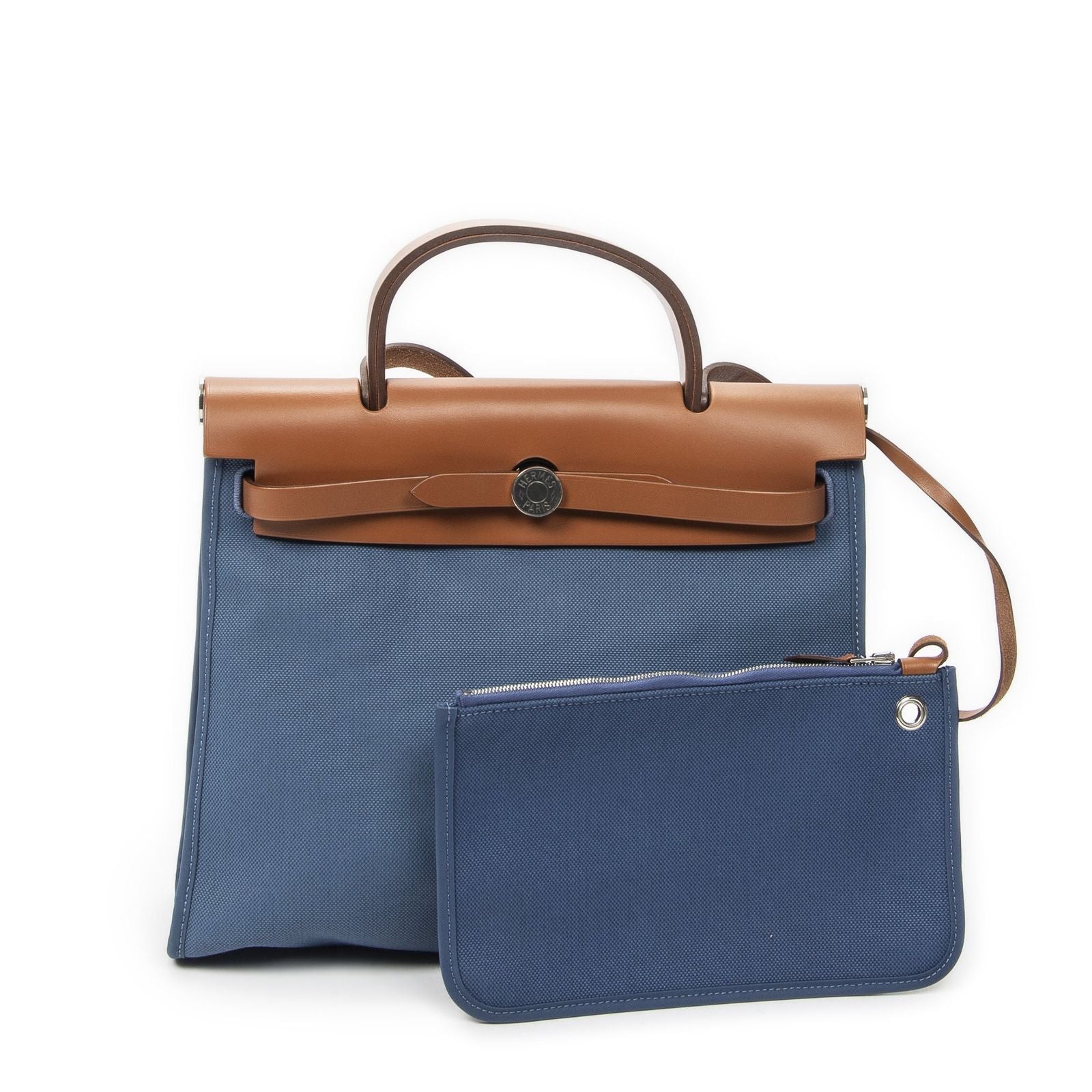 Hermes Herbag Zip Blue Tantoile Officier Handbag