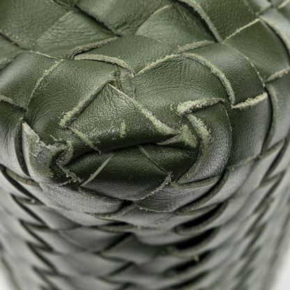 Bottega Veneta Flat Messenger Green Intrecciato Leather — view 8