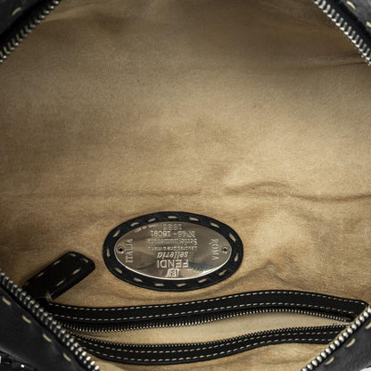 Fendi Mini Bow Sling Bag Black Selleria Leather — view 9