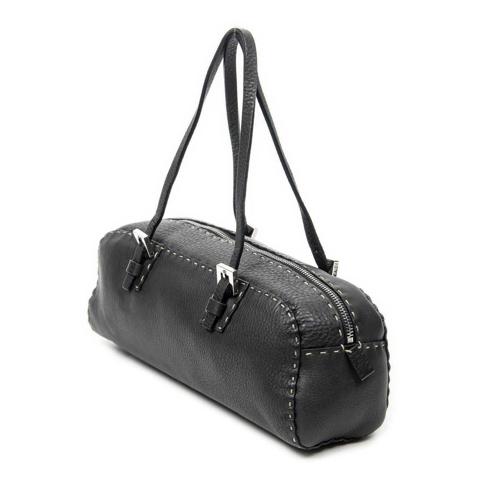 Fendi Mini Bow Sling Bag Black Selleria Leather — view 2