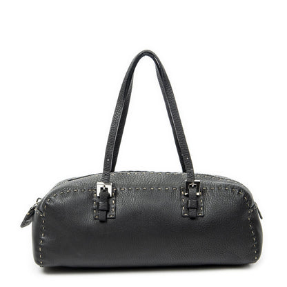 Fendi Mini Bow Sling Bag Black Selleria Leather
